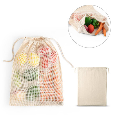 NAPOLI. 100 cotton bag (120 g/m²) with 100 cotton mesh on the front (100 g/m²)